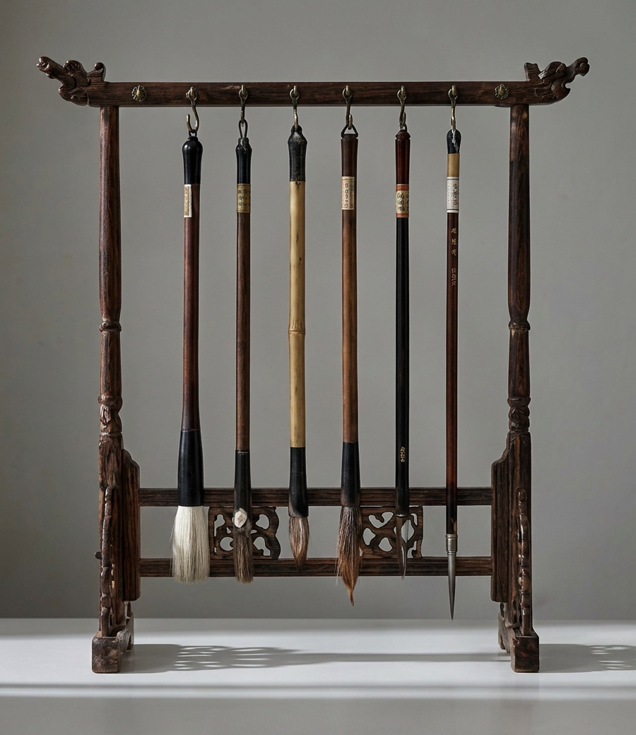 Walnut Brush Display Rack