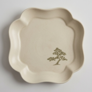 Plum Motif Brush Rest Tray