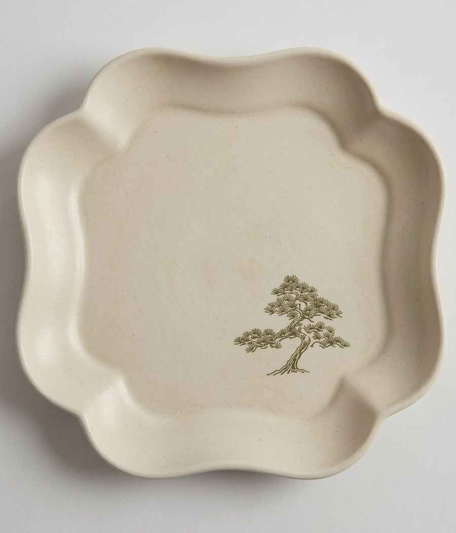 Plum Motif Brush Rest Tray