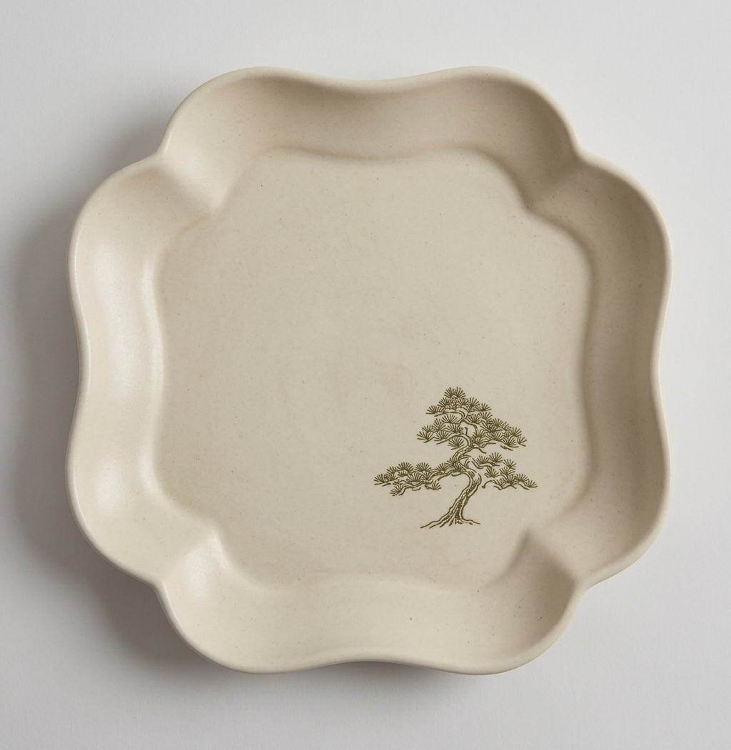 Plum Motif Brush Rest Tray
