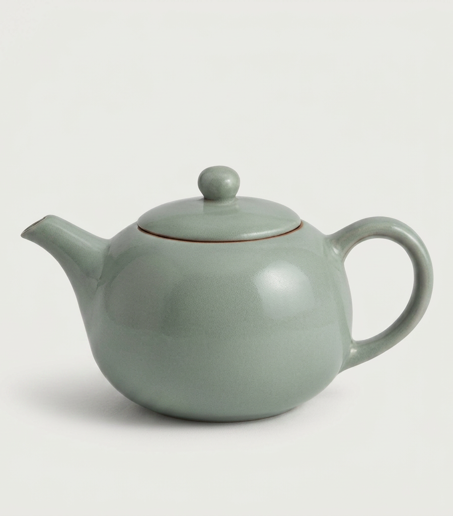 SATIN CELADON TEAPOT