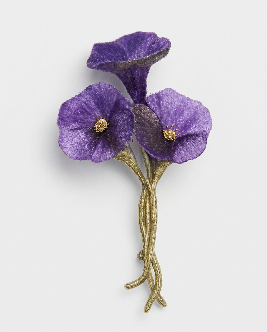 Purple Petunia Brooch