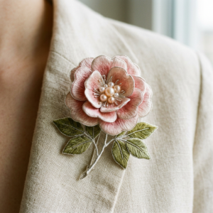 Blushing Rose Brooch